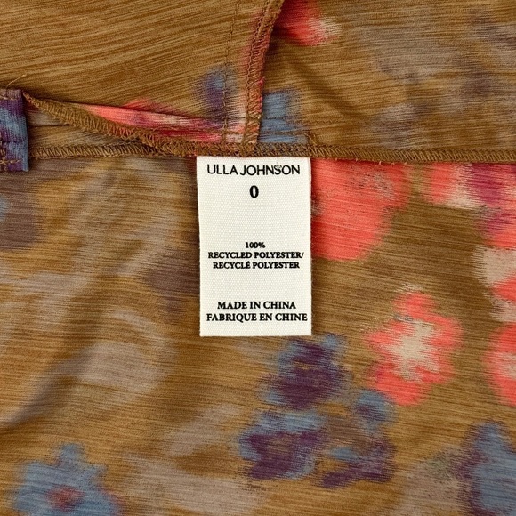 NWOT Ulla Johnson Midi Green Puff-Sleeve Floral Cecile Dress - Picture 6 of 6